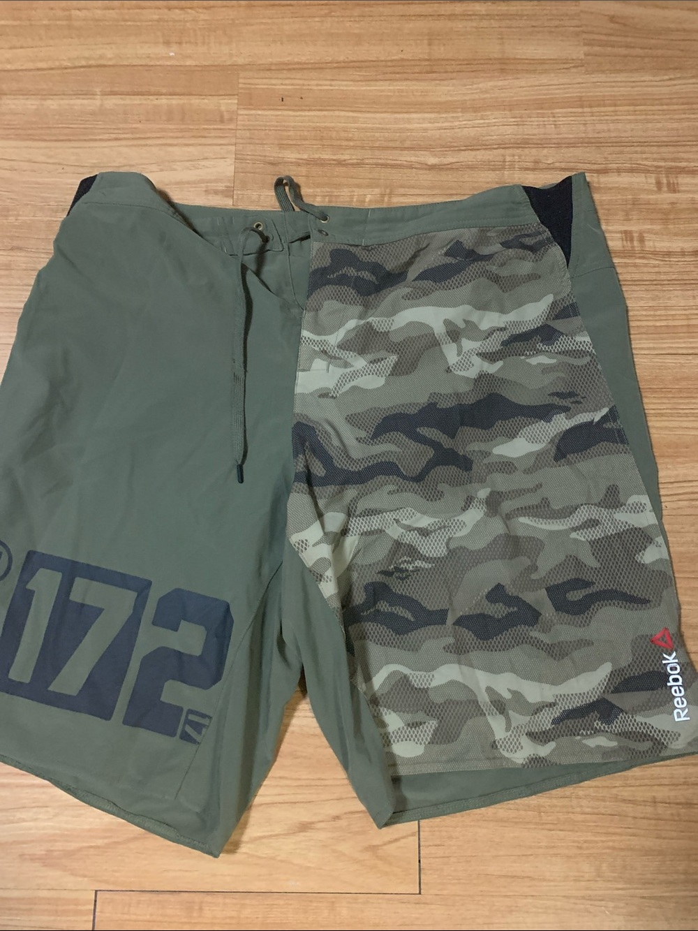 Reebok Olive Green Camo Training Shorts